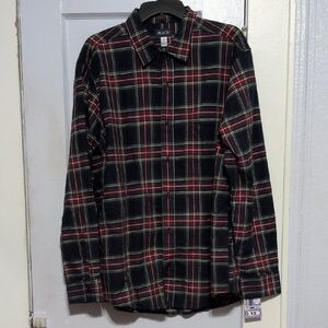 Place Men's Casual Plaid Shirt - Black, Red, Yellow